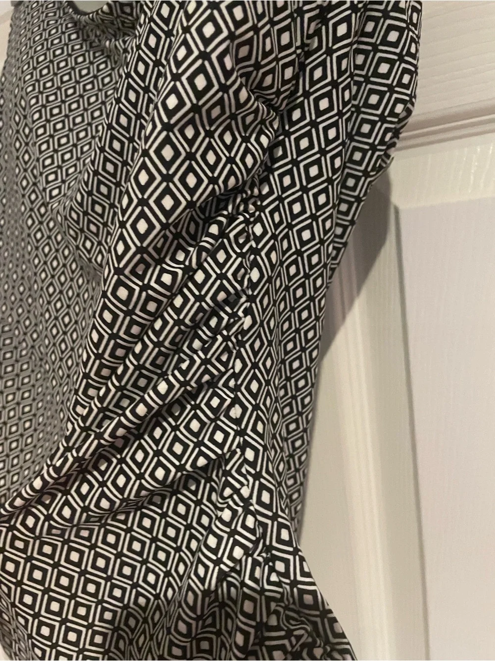 DKNY Black One-Piece Swimsuit with White Geometric Trim - Picture 6 of 12